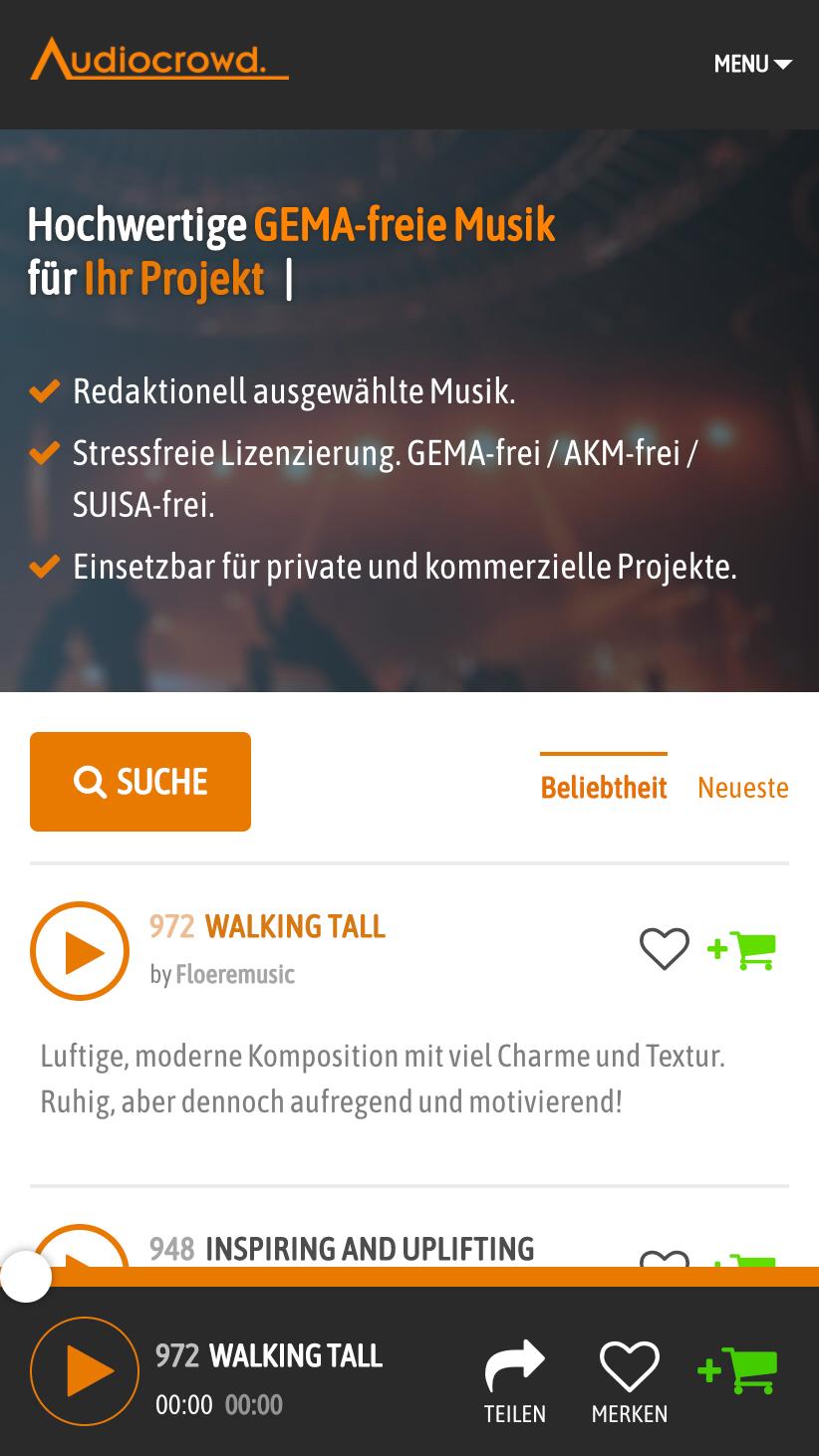 audiocrowd - GEMA-freie Musik - Lizenzfreie Musik for Android - APK Download
