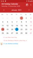 US Holiday Calendar capture d'écran 1