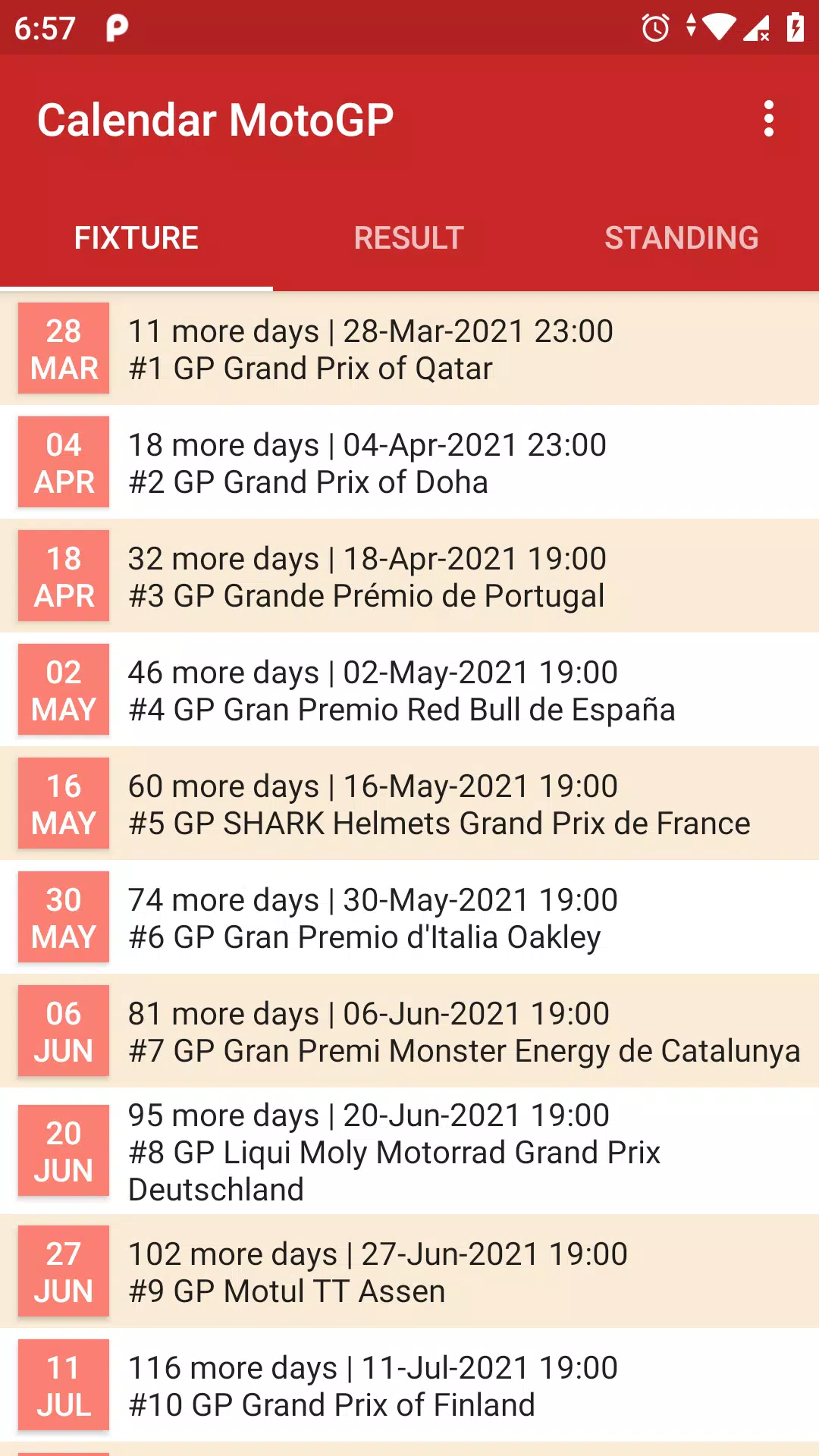 Kalender motogp 2021