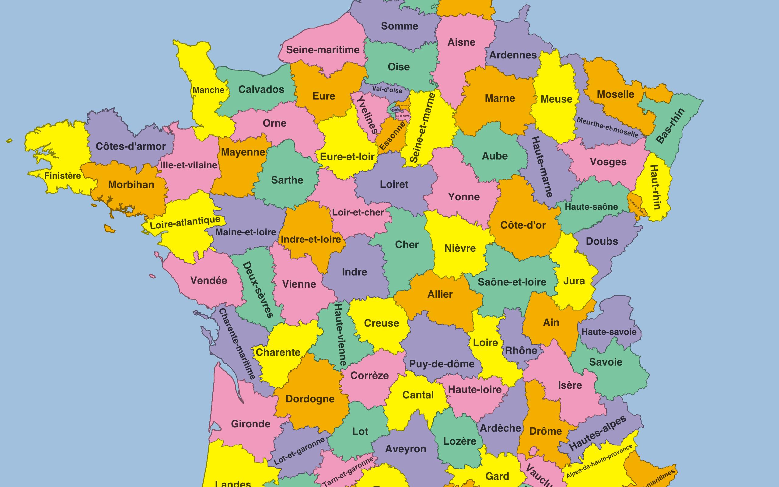 Map Of Departments In France
