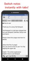 برنامه‌نما "Tab Notepad"! Switch notes qu عکس از صفحه