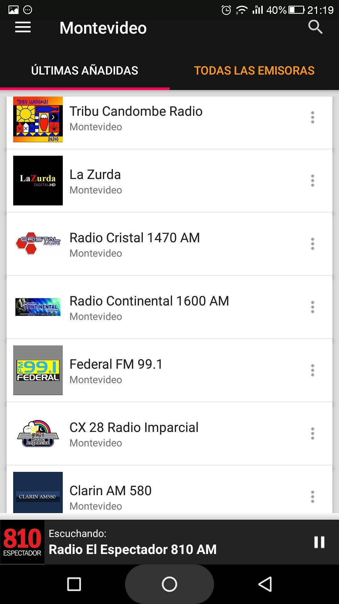 siete y media Los Alpes Contratar Descarga de APK de Emisoras de Radio de Montevideo - Uruguay para Android