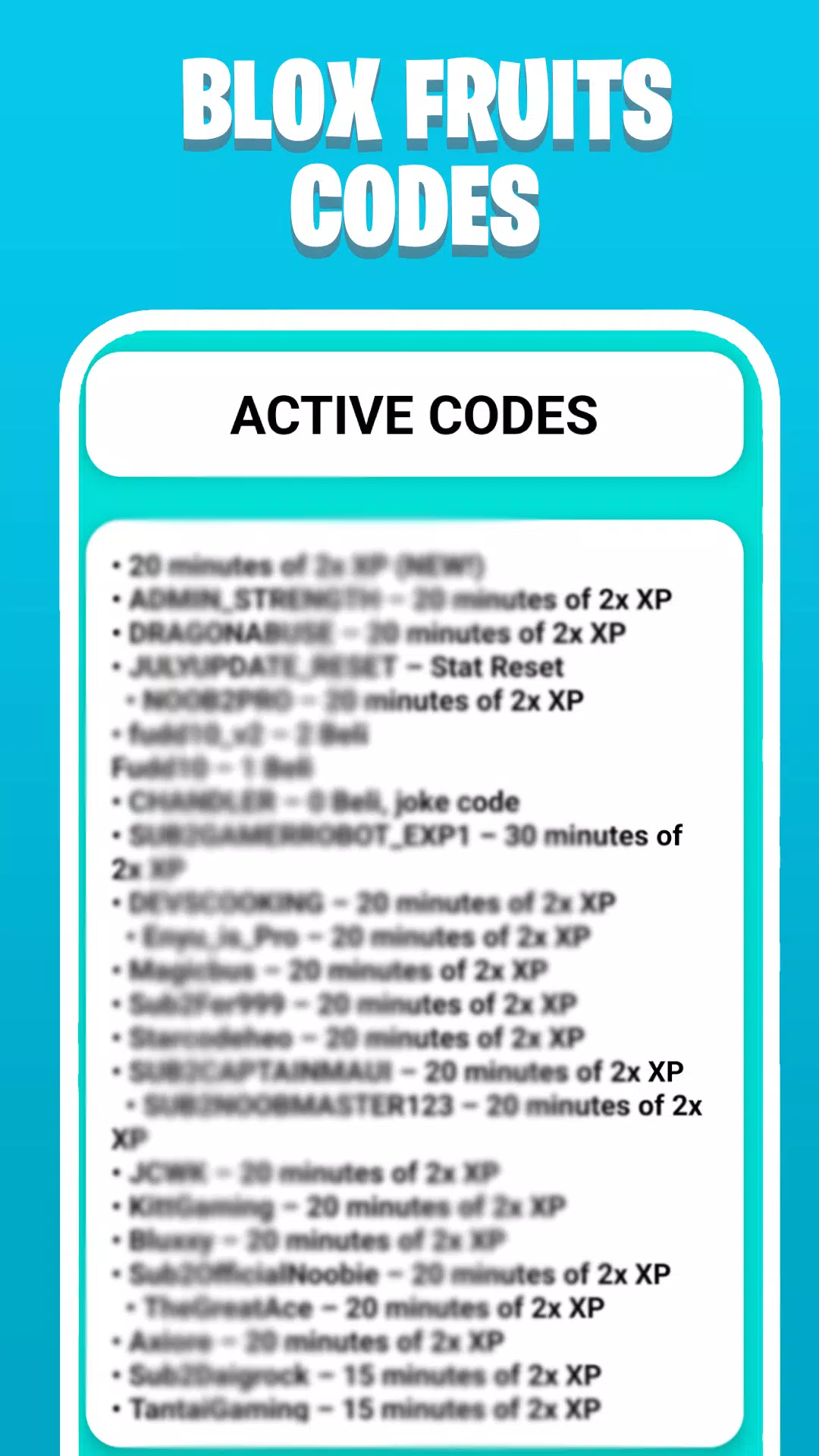 Codes for Blox Fruits لنظام Android - تنزيل