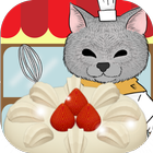 Cute cat's cake shop icon