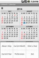 1 Schermata Six Month Calendar