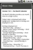 Six Month Calendar screenshot 2