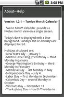 Twelve Month Calendar capture d'écran 2