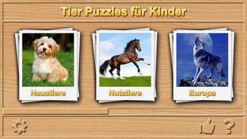 Tiere Puzzle Spiele für Kinder Plakat