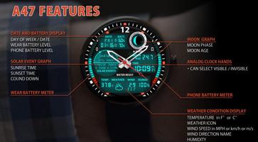 A47 Watch face for Moto 360 Cartaz