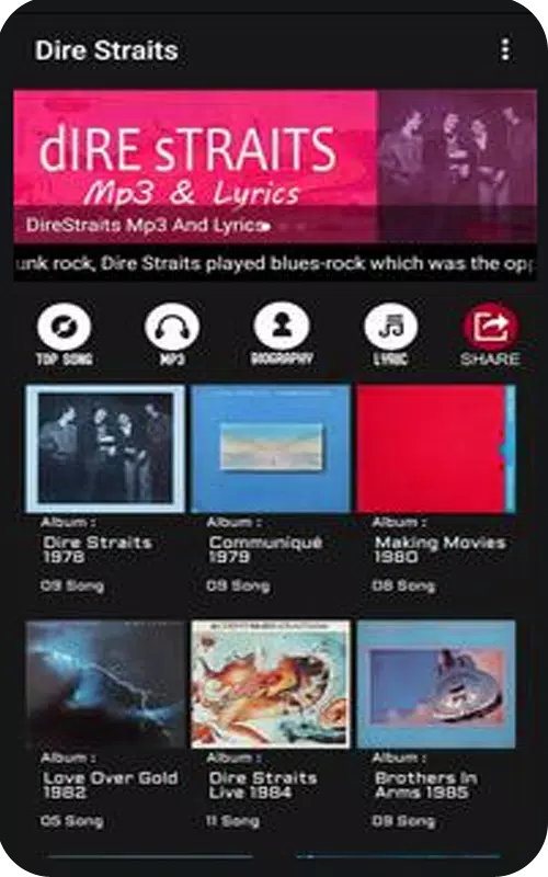 Mp3 DIRE STRAITS Songs APK pour Android Télécharger