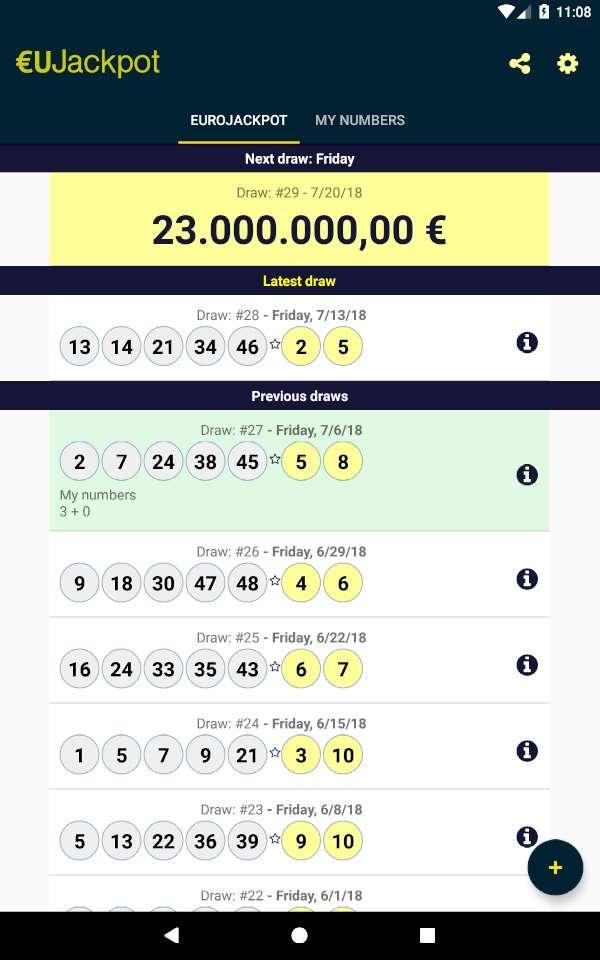 EuroJackpot Results, euJackpot APK for Android Download