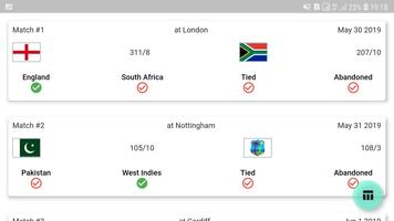 Points Table Predictor - Cricket World Cup 2019 capture d'écran 1