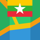 Yangon (Rangoon) Myanmar Map icône