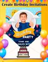 Birthday invitation card poster