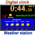 Digital clock weather station ikona