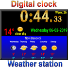 Digital clock weather station ícone