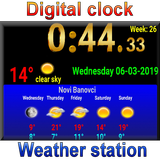 Digital clock weather station icon