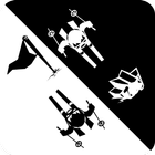 Black & white ski challenge icon