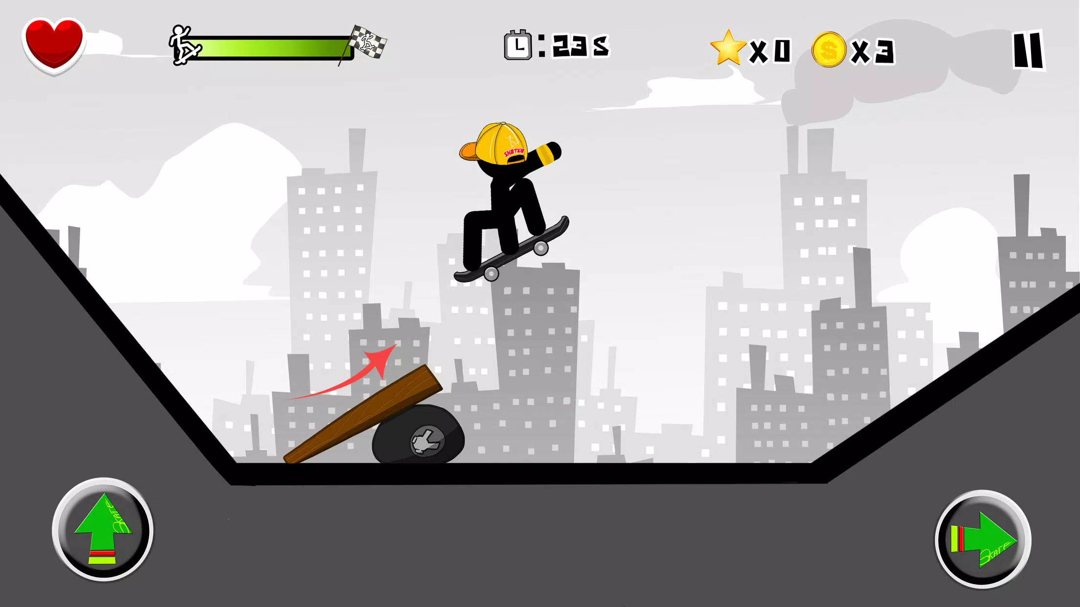 Stickman Skate: 360 Epic City 🕹️ Jogue no CrazyGames