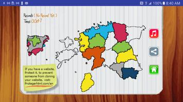 Estonia Map Puzzle Game screenshot 1