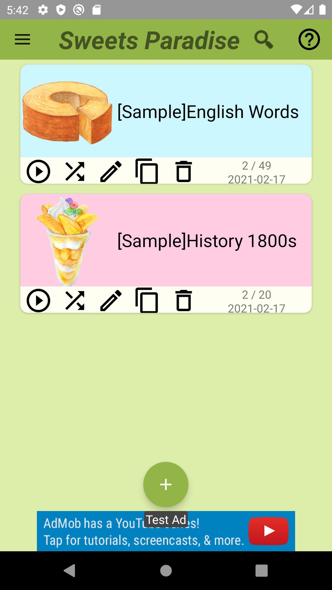 Android용 かわいい 単語帳 Flashcards Sweets Paradise Apk 다운로드