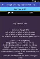 Son Tùng M-TP || song & lyric || Hày Trao Cho Anh 截图 3