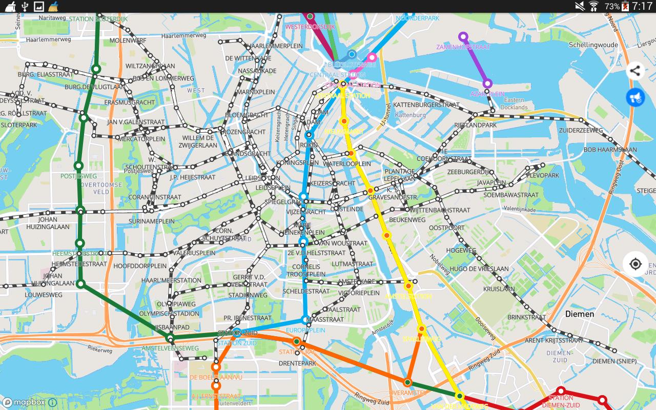 Карта приложений общественный транспорт. Amsterdam Republic.