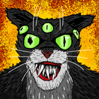 Cat Fred Evil Pet. Horrorspiel Zeichen
