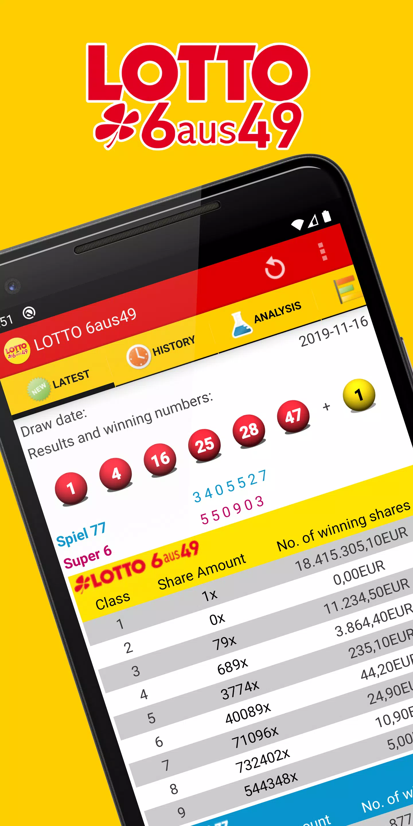 Lotto 6 Aus 49 Results LOTTO 6aus49 APK for Android Download