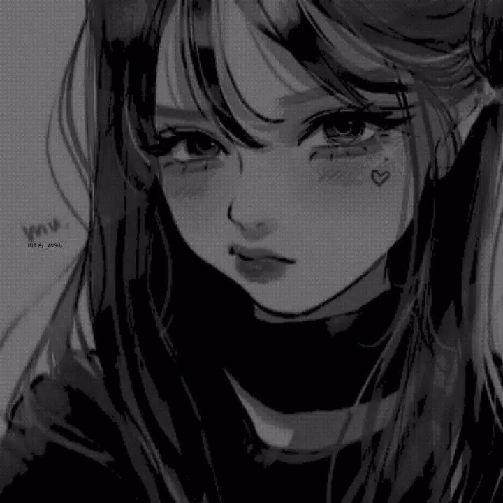 Vintage Style Anime Girl - Anime Profile Picture Black And White (@pfp)