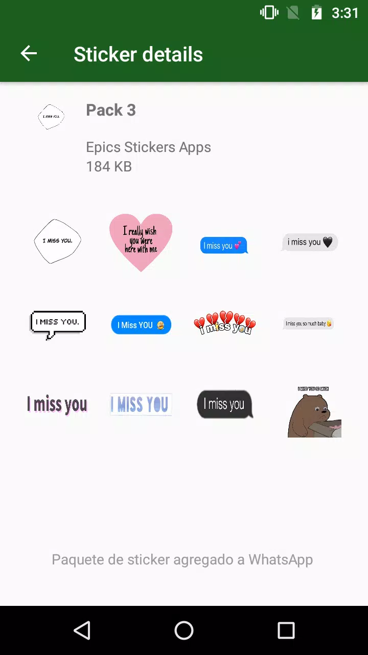 Descarga de APK de WAstickerApps Te extraño Amor Stickers para Android