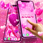 Lovely pink live wallpaper-icoon