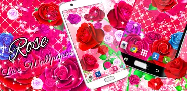 Pink red roses live wallpaper