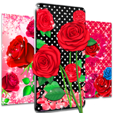 Pink red roses live wallpaper icône
