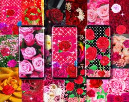Pink red roses live wallpaper 스크린샷 1
