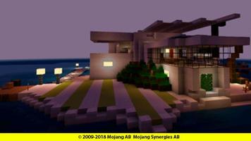 Woodlux modern house map for minecraft Affiche