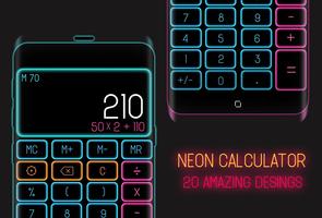 Calculatrice De Néon Affiche