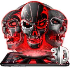 3D Tech Skull Launcher - Evil Halloween wallpaper