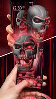 3D Tech Skull Launcher - Evil Halloween wallpaper poster