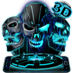 Tema 3D Neon Tech Evil Skull