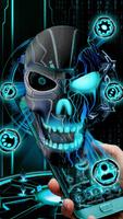 Thème 3D Neon Tech Evil Skull capture d'écran 2