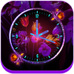 Neon Flower Clock Live Wallpaper