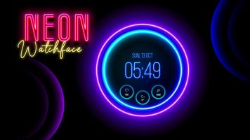 Neon Glow Watch Faces Affiche