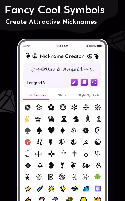 Download do APK de Gerador de apelidos e símbolos para Android