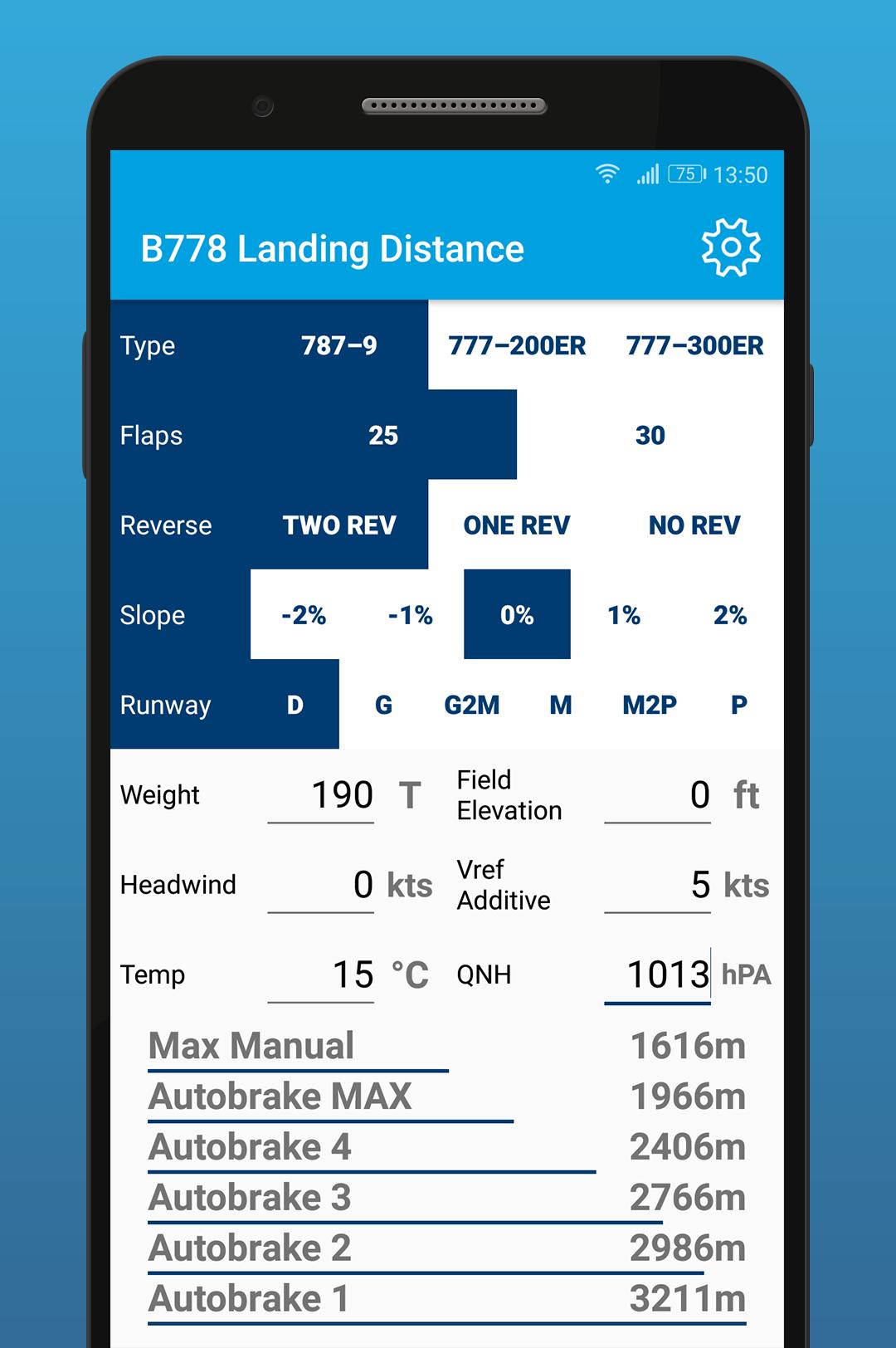 B777 B787 Landing Distance Calculator for Android APK Download