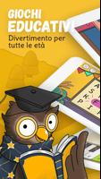 Poster Giochi educativi per bambini. Libri e matematica