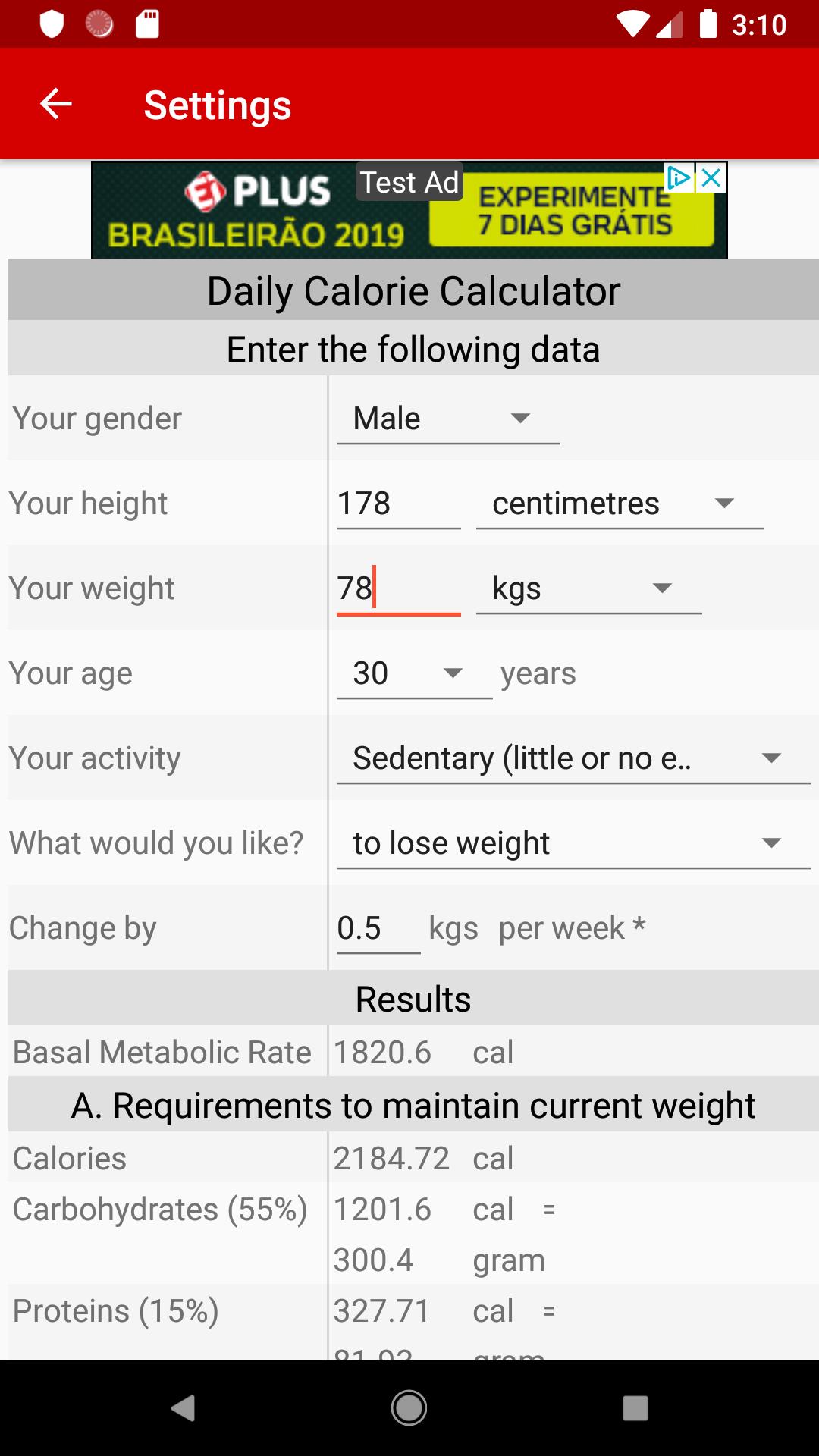 Daily Calorie Calculator and Counter for Android - APK Download