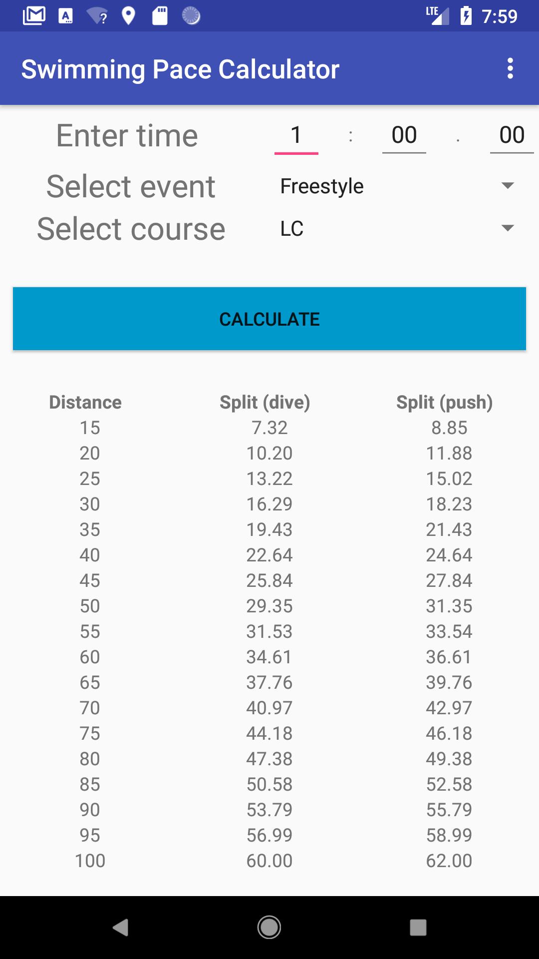 Descarga de APK de Swimming Pace Calculator para Android