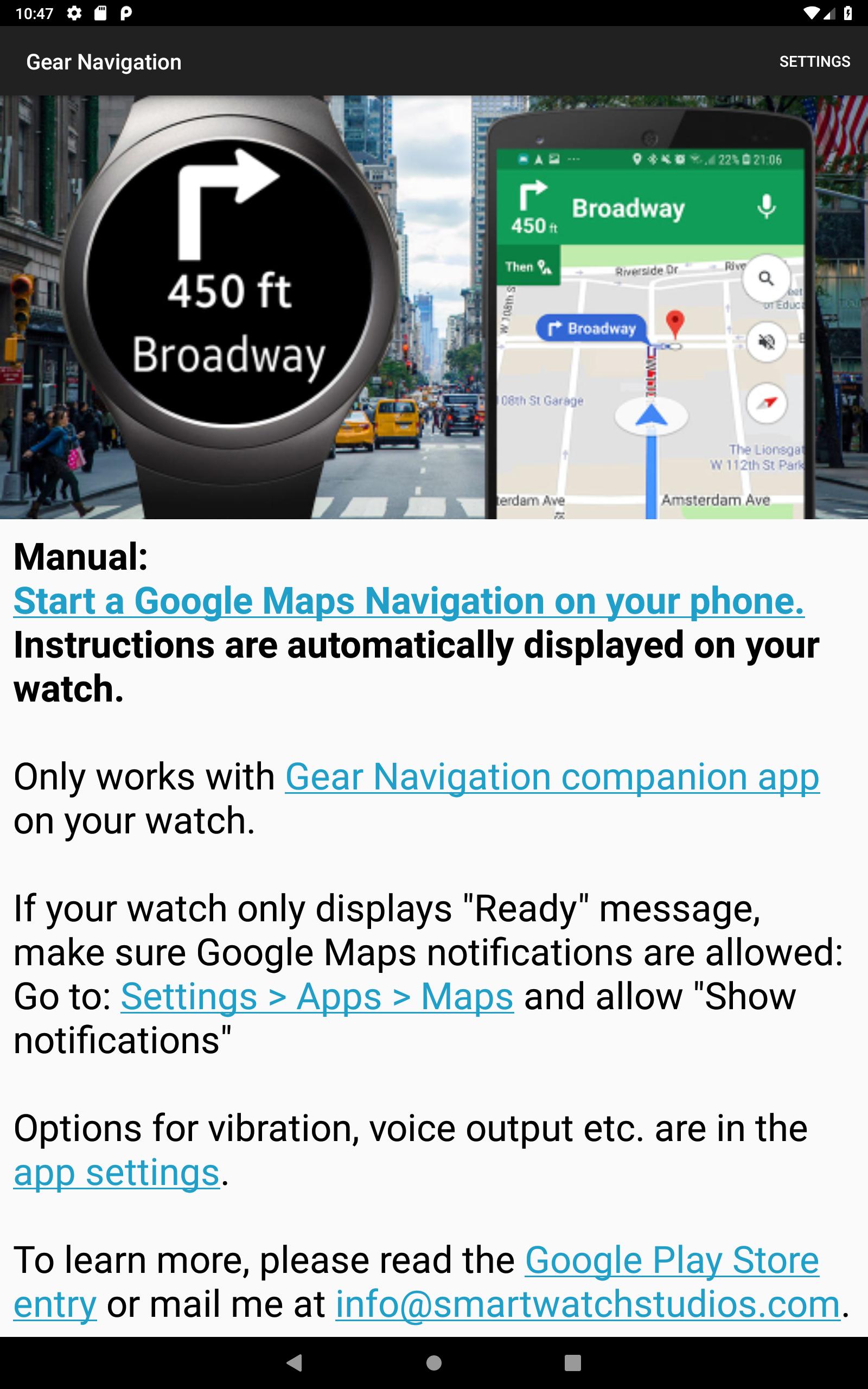 navigation pro google maps navi on samsung watch