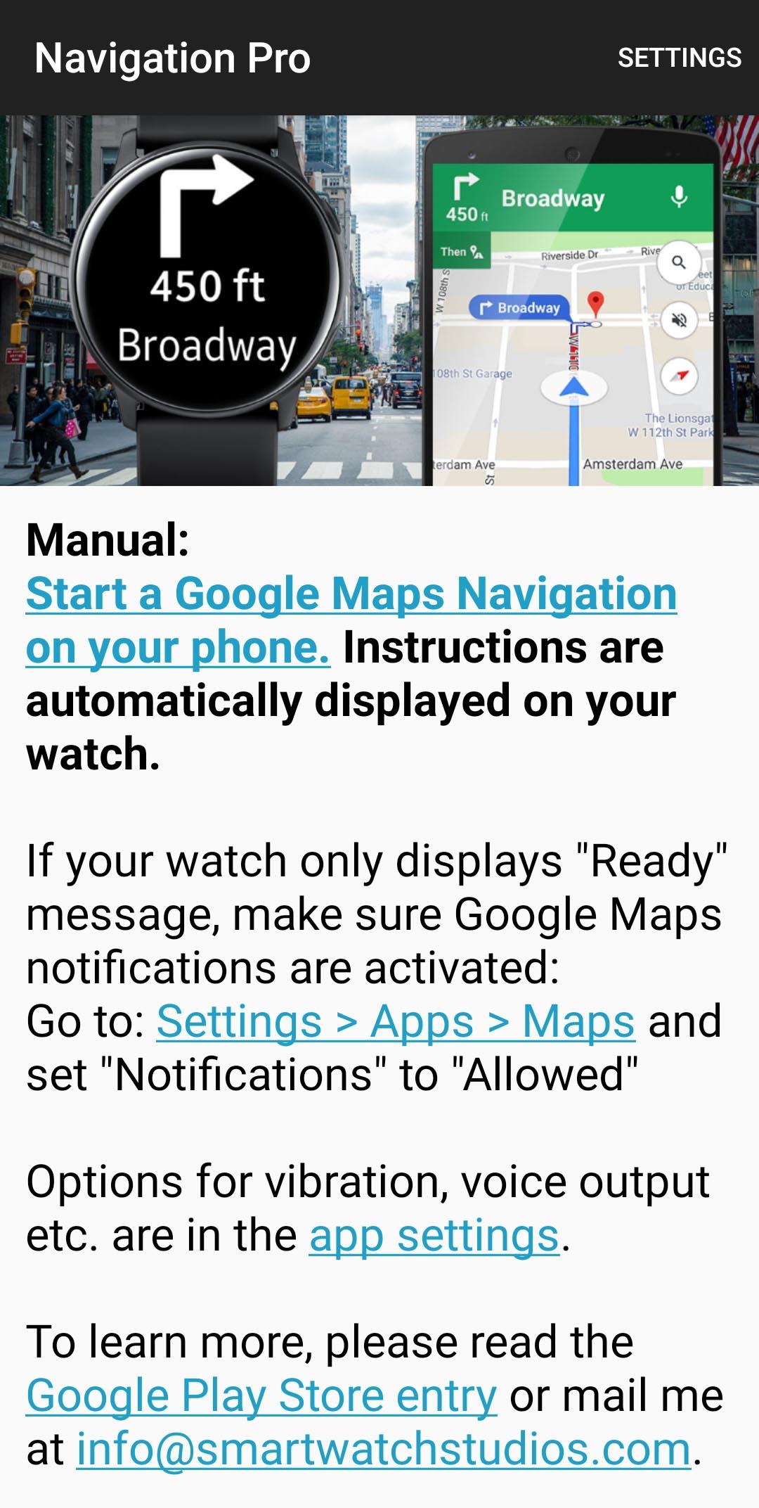 navigation pro google maps navi on samsung watch